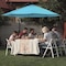 Pure Garden 10-Foot Offset Patio Umbrella with Cross Base, Blue 50-102-B - alternate 1